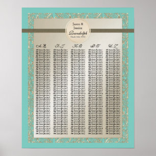 Poster Elegância de empate preto - Gráfico de assentos de