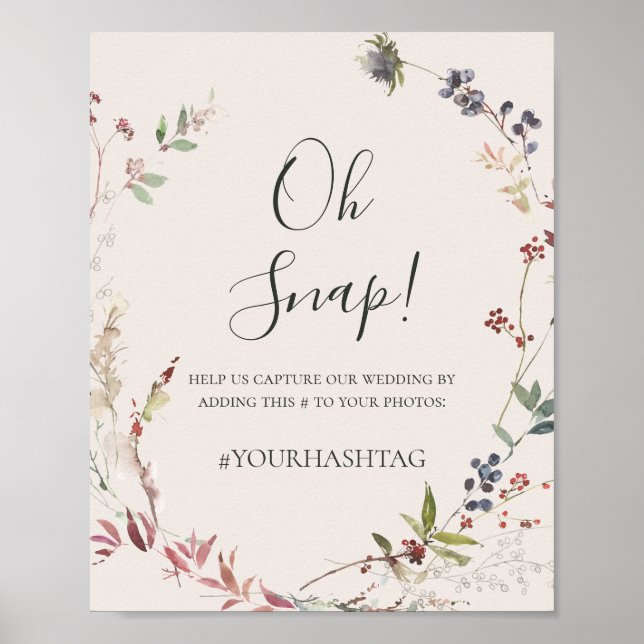 Poster Elegância de Férias Botânica | Champanhe Oh Snap H (Frente)