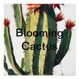 Póster Elegância do Deserto: Cactus Bloqueando
