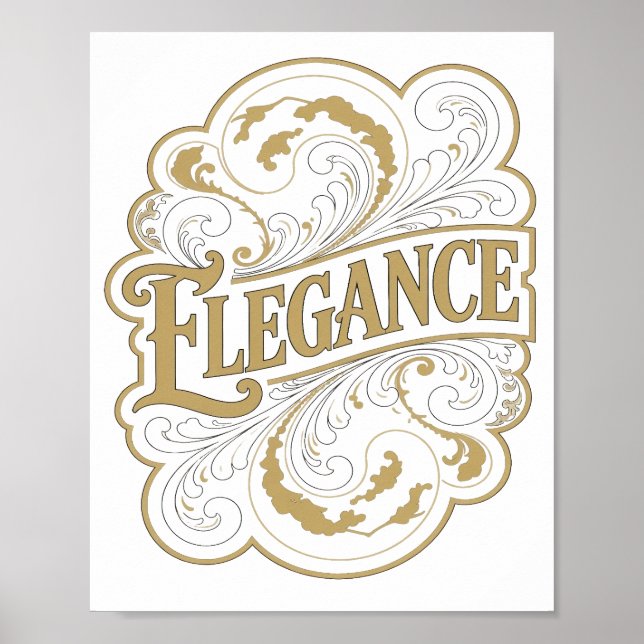 Poster Elegância Dourada Tendência Design de Declaração (Frente)