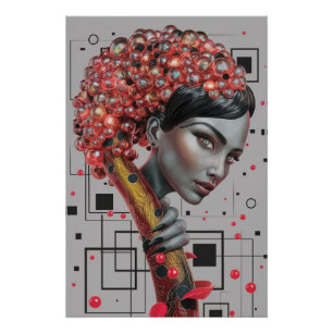 Póster Elegância em Linhas: Profundidade 3D de uma Prof L