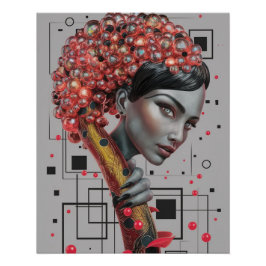 Póster Elegância em Linhas: Profundidade 3D de uma Prof L