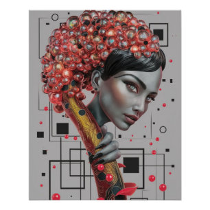 Póster Elegância em Linhas: Profundidade 3D de uma Prof L