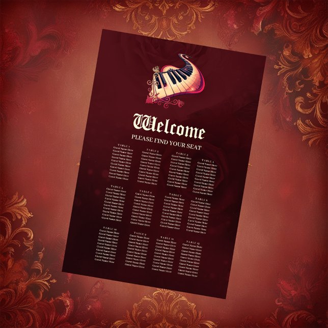 Poster Elegância em movimento, o piano curvo. (Criador carregado)