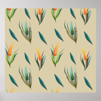 Poster Elegância Floral Estilizada: Beleza Sem Fim.