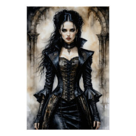Póster Elegância Gótica