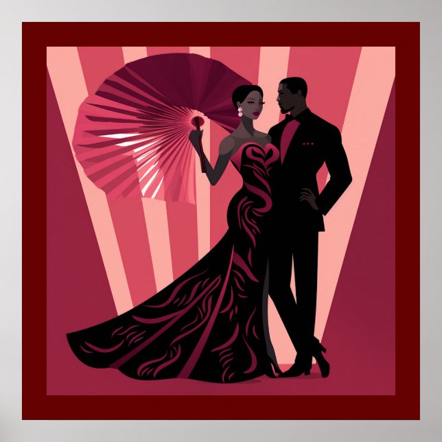 POSTER ELEGÂNCIA NOIR-VERMELHO #1 (Frente)