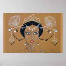 Poster "Elegância Oriental" Orig. Deco Asiático/Ar