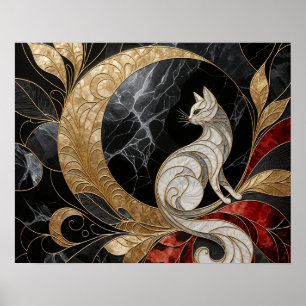 Poster Elegância ouro: O Gato Encantado