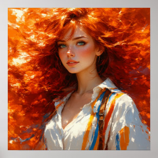 Poster Elegância radiante - Retrato petrolífero da beleza