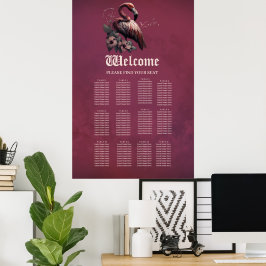 Poster elegância tropical, o flamingo na luz.