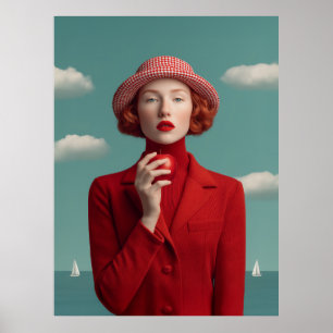 Poster Elegância Vermelha com a Apple