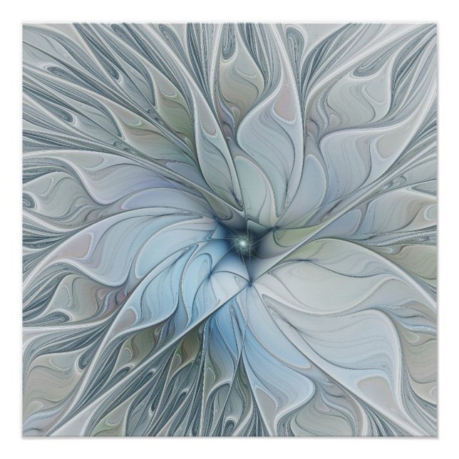 Póster Elegant Beauty Modern Abstract Fractal Art Flower (Frente)
