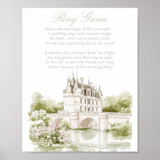 Poster Elegant Chateau French Romance Ring Game Bridal