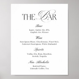 Poster Elegant Classy Black and White Wedding Bar