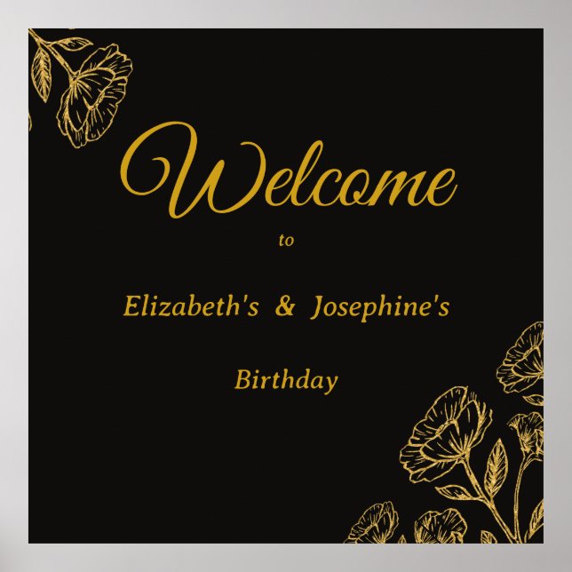 Poster Elegant Dual Birthday Soiree (Frente)