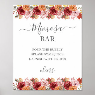 Poster Elegant Fall Leaves Autumn Wedding 