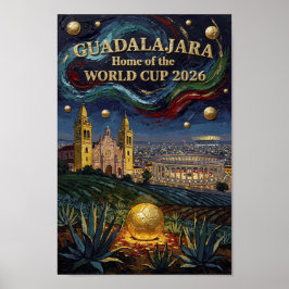 Poster Elegant Guadalajara Soccer Art 2026 Stadium
