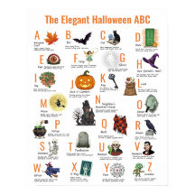Elegant Halloween ABC Poster | Vintage 1950s Style