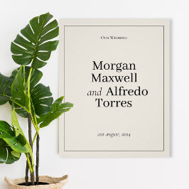 Póster Elegant Minimalist Wedding Poster