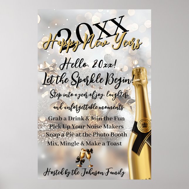 Poster Elegant New Year's Eve Welcome (Frente)