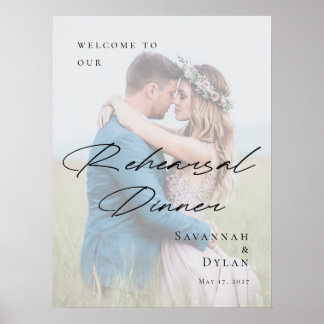 Poster Elegant Rehearsal Dinner photo welcome