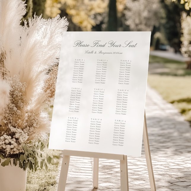 Poster Elegant Script Personalized Wedding Seating Chart (Criador carregado)