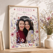 Elegant Sister Watercolor Wildflower & Photo