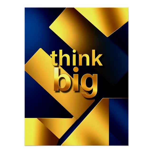 Póster Elegant Think Big Gold (Frente)