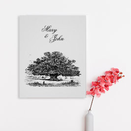 Póster Elegant Vintage Tree Sketch Wedding Poster