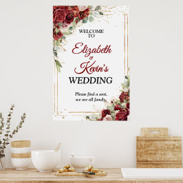 Poster Elegant Wedding Red Rose