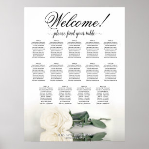 Poster Elegante 14 Gráfico de Casamento de Rosa Branca de