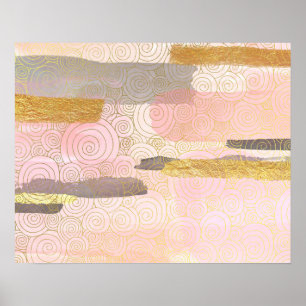 Poster Elegante Abstrato de Waves de Estilo Japonês Traba
