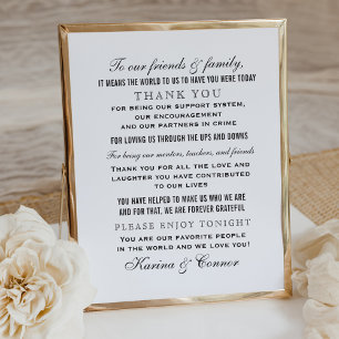 Póster Elegante Agradecimento ao Convidado de Casamento P