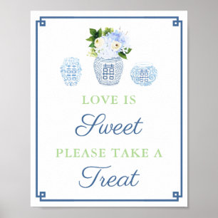 Poster Elegante Amor é Doce Leve Um Presente Chuveiro de 