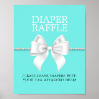 Elegante Aqua Tiffany Chá de fraldas Raffle