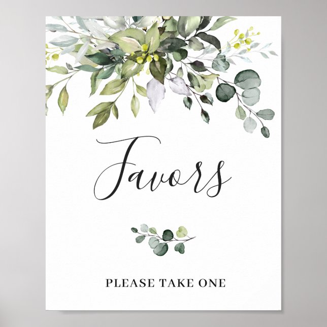 Poster Elegante Aquarela Eucalyptus Favorece Sinal de Cas (Frente)