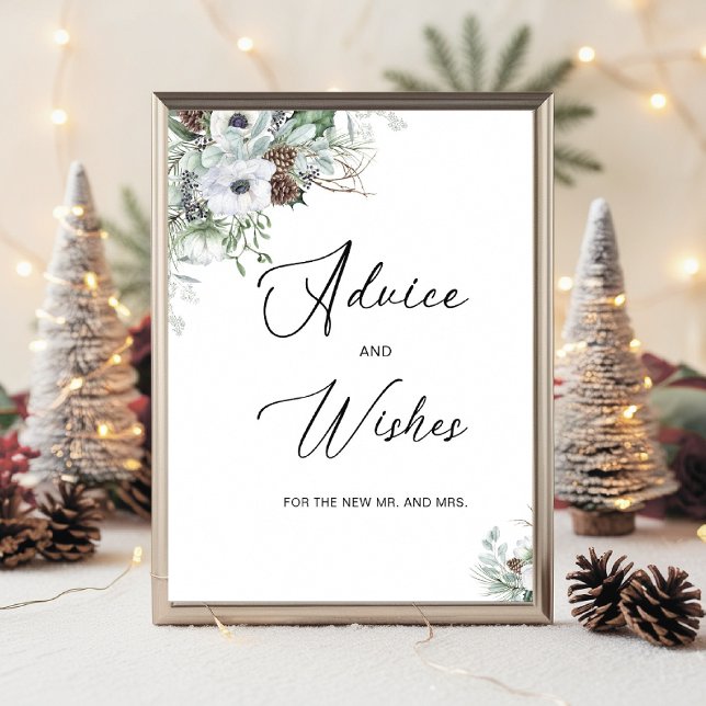 Poster Elegante Aquarela Inverno Anêmonas flores brava (Criador carregado)