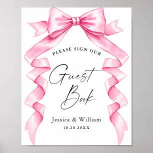 Poster Elegante Arco Rosa Nosso Guestbook Sinal De Casame