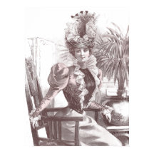 Elegante Belle Epoche Vintage Fashion Lady