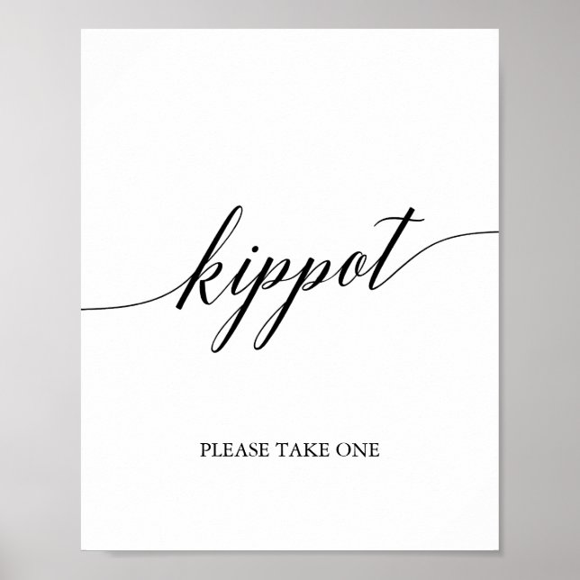 Poster Elegante Black Calliografia Kippot (Frente)