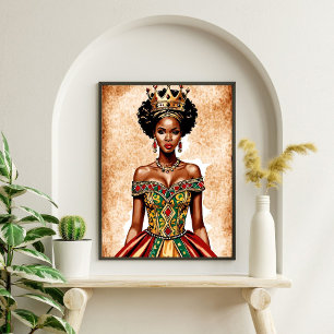 Poster Elegante Black Queen Wall Art - Capacitar a Royalt