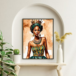 Poster Elegante Black Queen Wall Art - Capacitar a Royalt