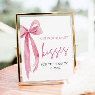 Poster Elegante Blush Pink Arco Adivinha Quantos Jogo De