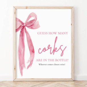 Poster Elegante Blush Pink Arco Adivinha Quantos Jogos de