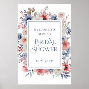 Poster Elegante Boas-Vindas de Chuveiro de Noiva Floral P