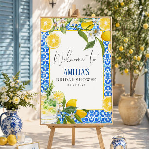 Poster Elegante Boas-vindas de Chuveiro de Noiva Mediterr