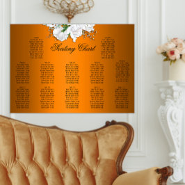Poster Elegante Boho Laranja, Casamento de Rosas Brancas