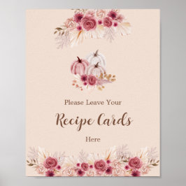 Poster Elegante Boho Outono Deixe Seu Cartão de Receita A