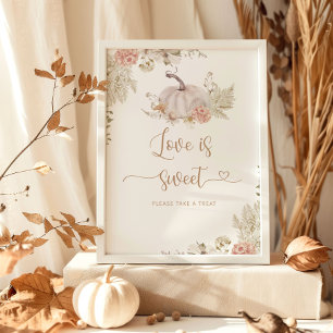 Poster Elegante boho outono O amor é doce aproveite um ag